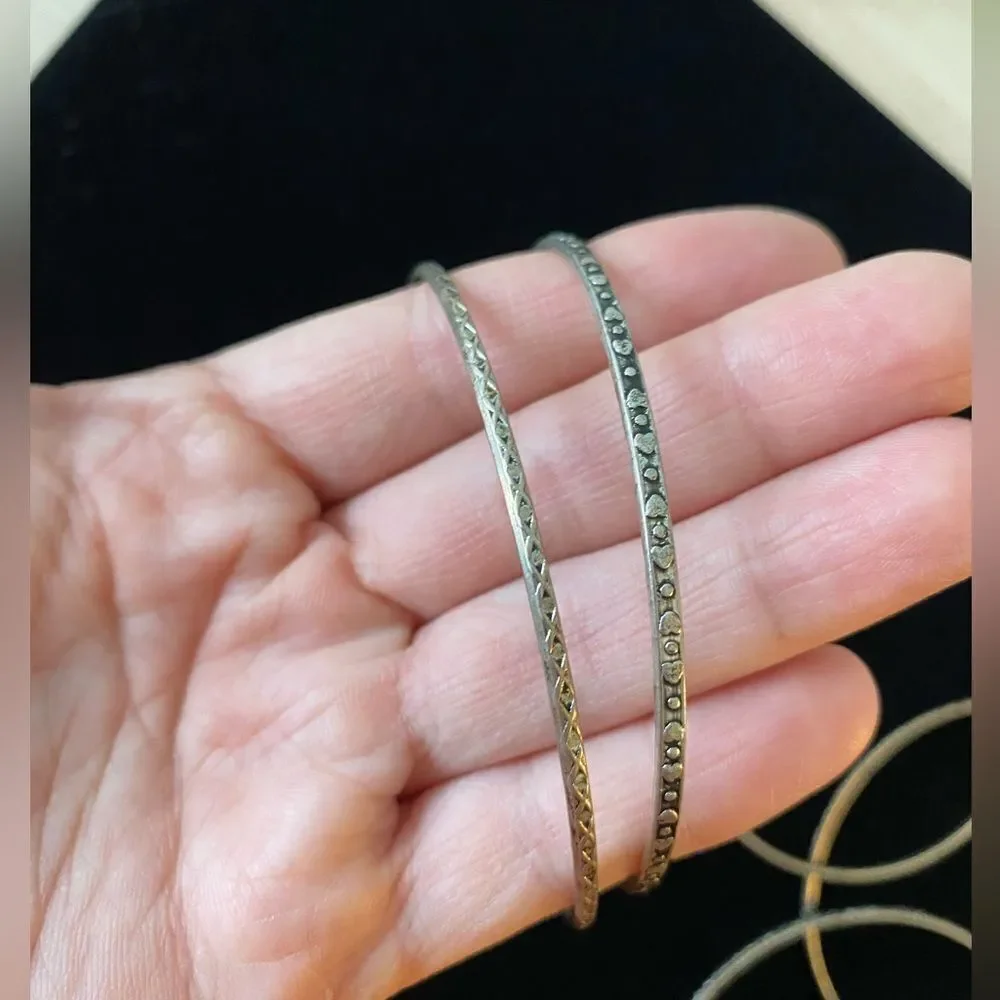 Y2K Lot of 13 Quality Chic Minimalist Silver Bangles